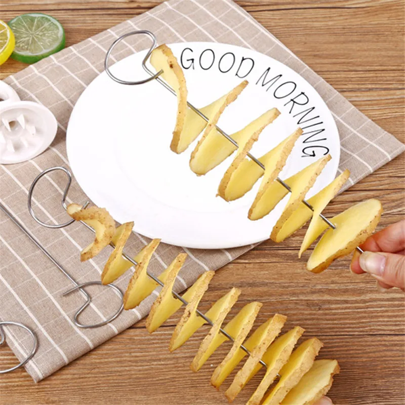 Нержавеющая Сталь Торнадо картофеля спиральная ломтерезка многоразовые