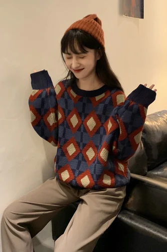 Повседневные свободные базовые универсальные модные толстые обычные пуловеры