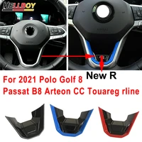 steering wheel chrome cover trim insert for vw passat b8 b8 5 arteon cc golf 8 mk8 2020 2021 polo touareg r badge bezel sticker