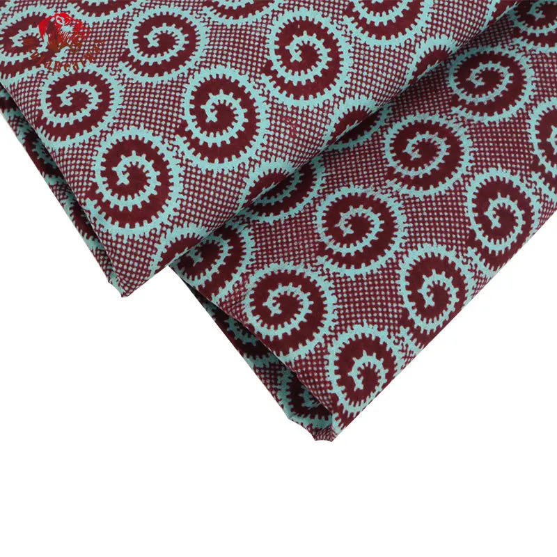 

Hot sale Ankara Popular Wax Vortex pattern print real batik java wax fabric material for Party Dress