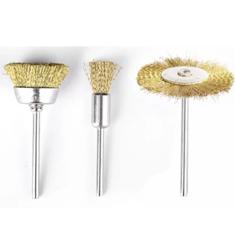 

HLZS-Brass Wire Brushes Cup Wheels Polish Cleaning Brush Kit Polishing Attachment Die Grinder Rotary Tools (60 Pieces)
