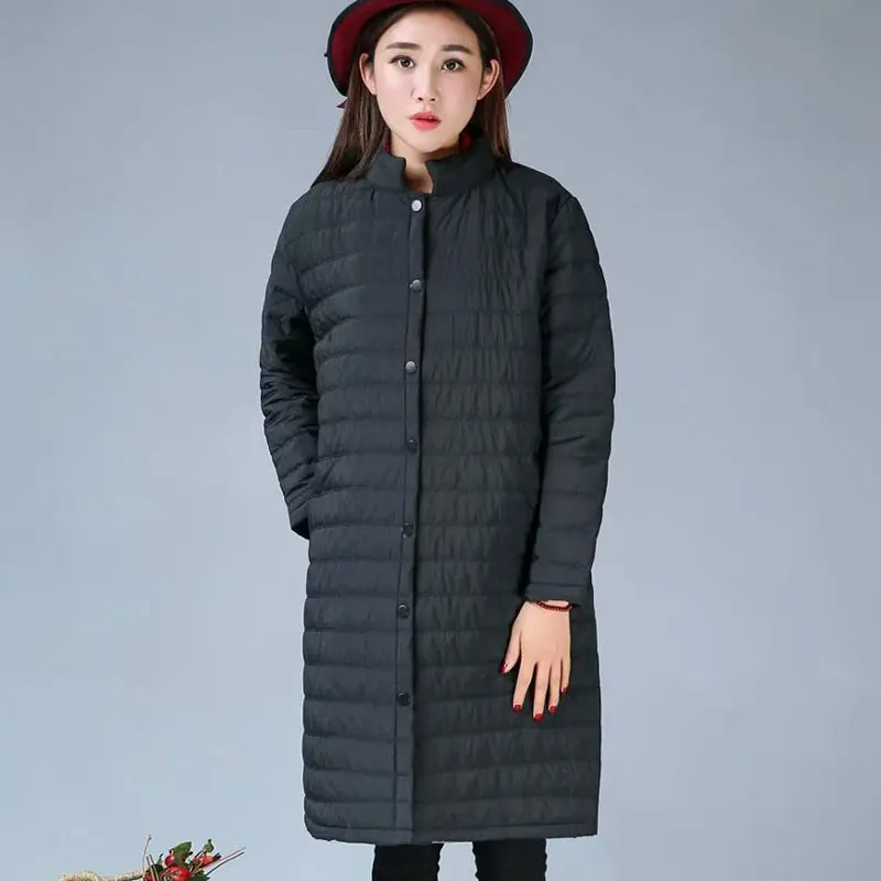 Зимние пальто для женщин с длинным рукавом плюс размер однобортные однотонные