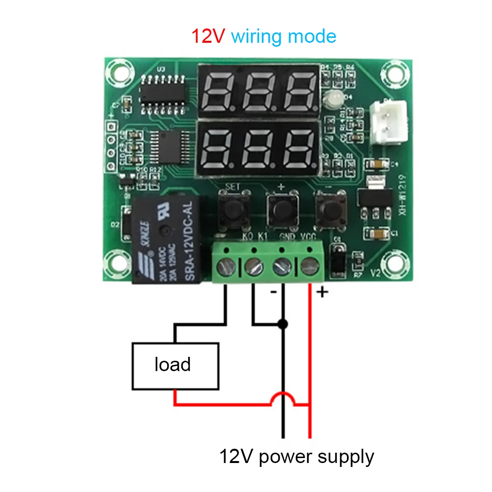 Двойной светодиодный дисплей безопасности DC12V Цифровой термостат реле сенсорный