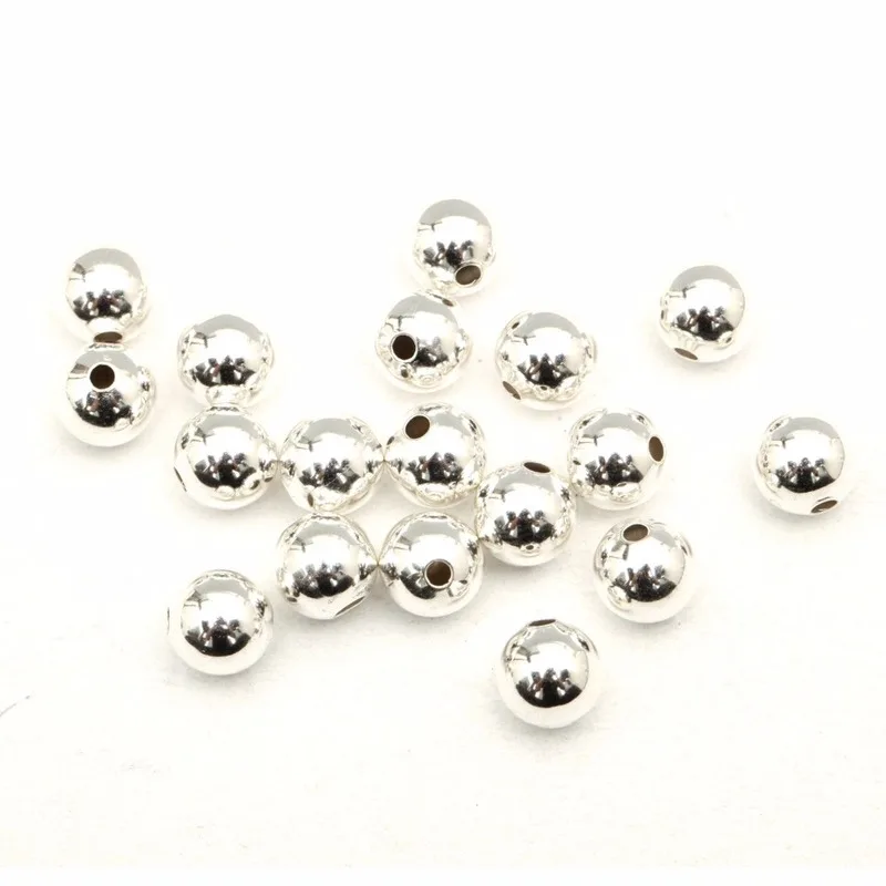 Оптовая продажа серебряных золотых медных металлических круглых бусин 6 мм/8 мм