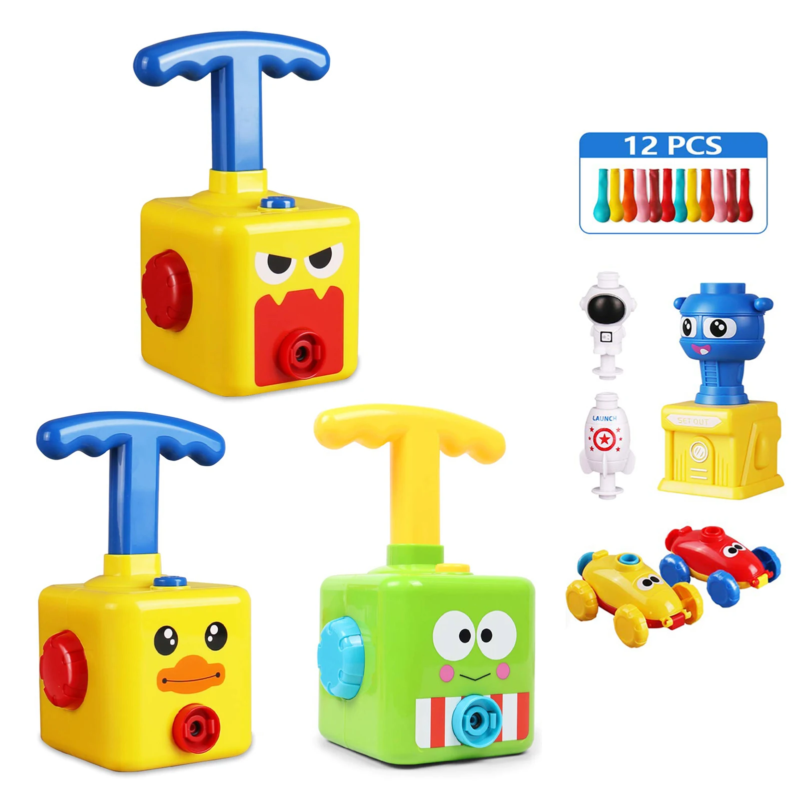 

Hot Toy Educational Science Power Balloon Car Montessori Toys Experiment Toy Inertial Launch Tower Cars Toys For Children Gift
