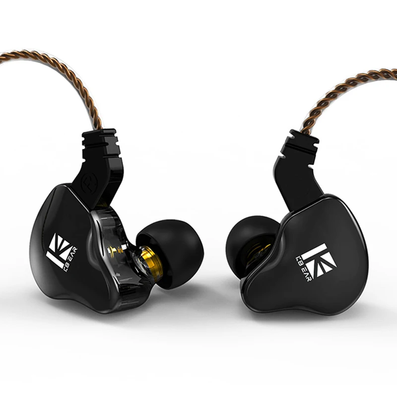 KBEAR KS2  in ear monitor earbud   Noise canceling earphones  Sport Hifi Wired headphones with microphone for smartphone PC