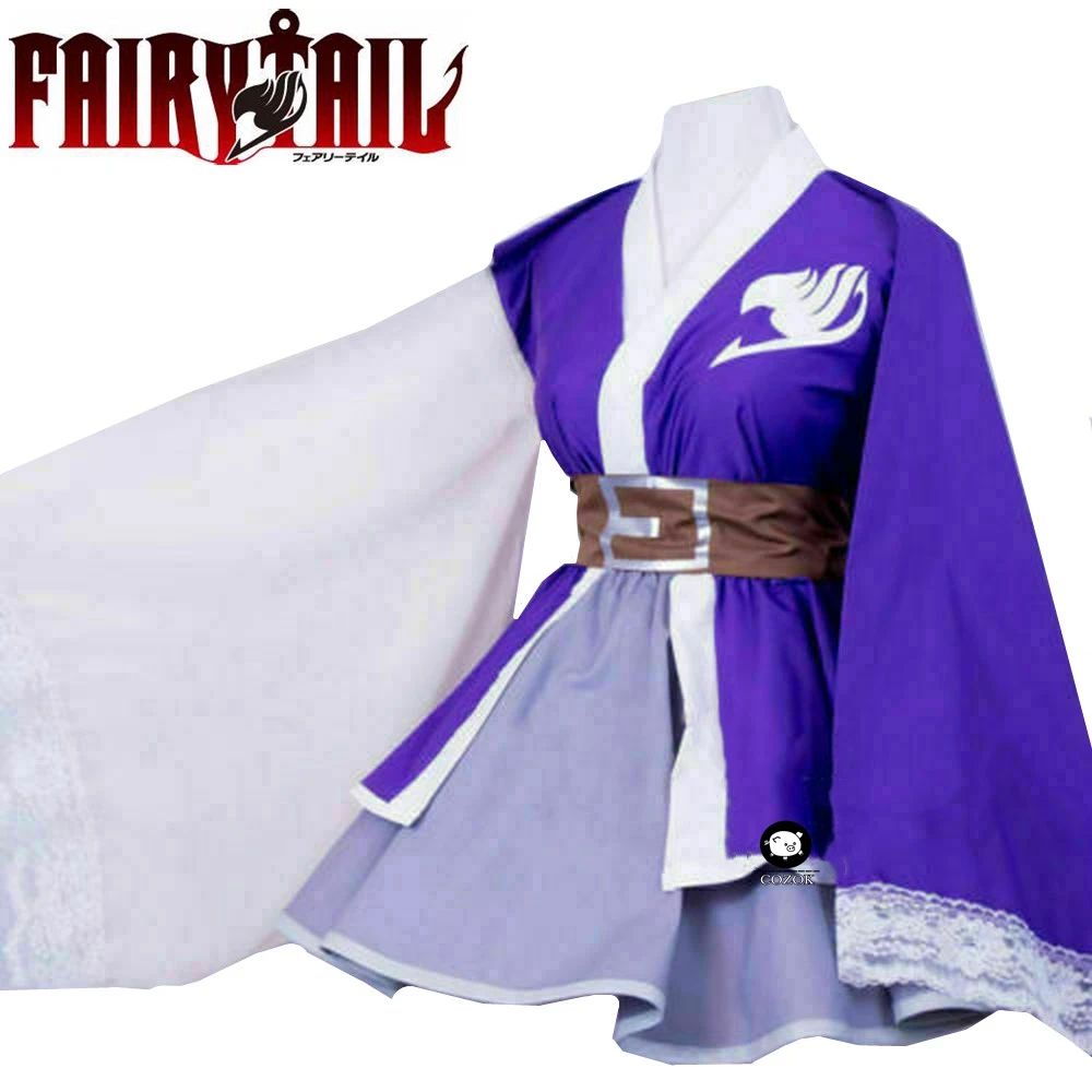 Аниме Fairy Tail Женская обувь в стиле лолита платье кимоно для костюмированной