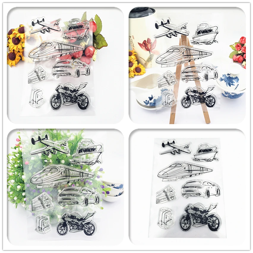 Hot selling Train plane alphabet transparent clear stamp / silicone seal roller DIY scrapbook album card production | Дом и сад