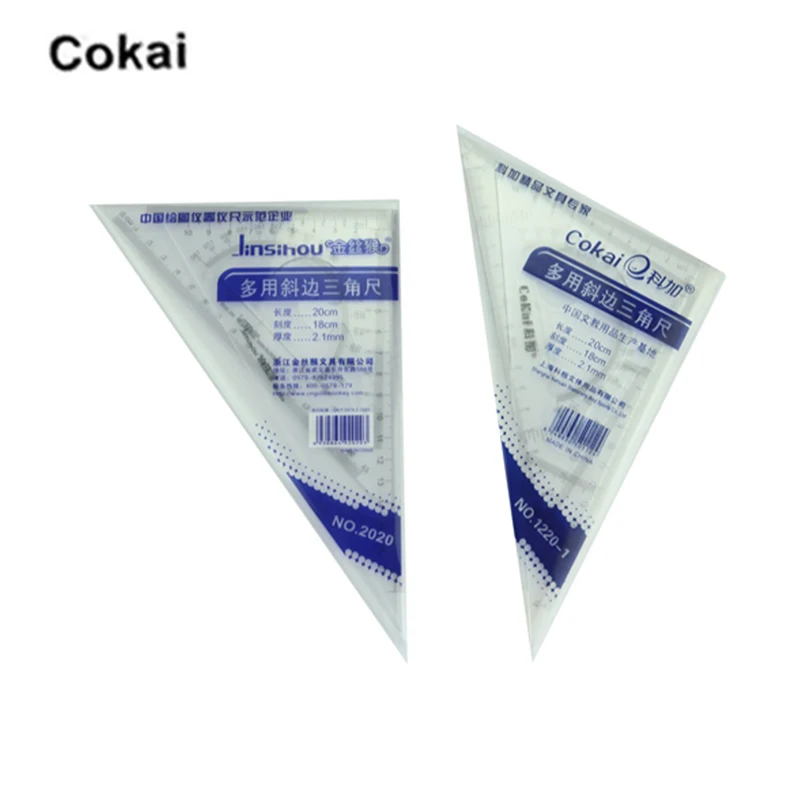 Многоцелевая скошенная пластиковая треугольная линейка Jinsihou/Cokai 15/20/25/30/35 см 2