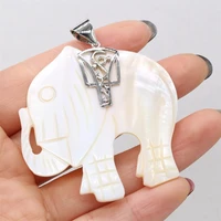 natural shell pendant elephant shape white mother of pearl exquisite charms for jewelry making diy necklace accessories