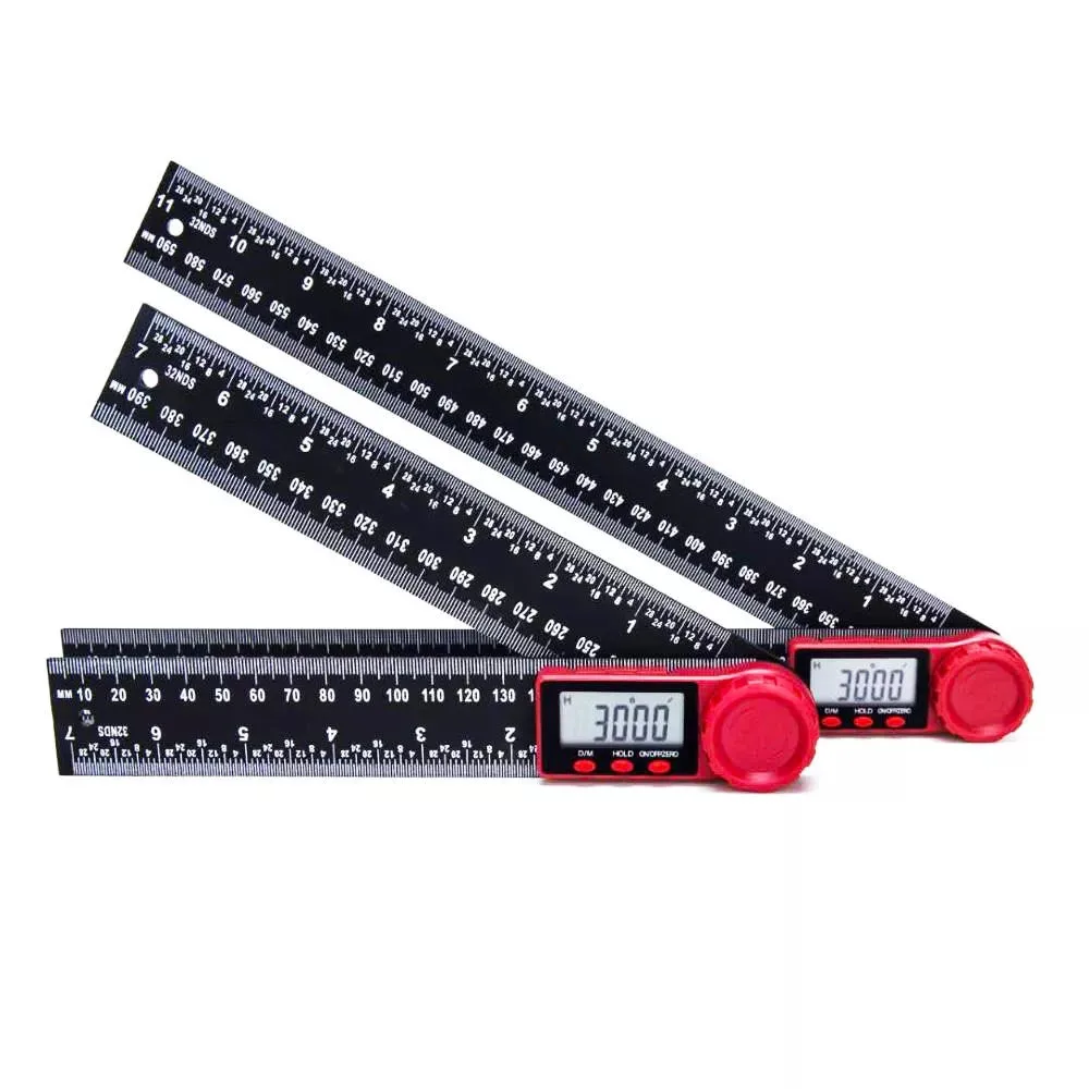 

200mm 300mm 360° LCD Display Carbon Fiber Digital Angle Ruler Inclinometer Goniometer Protractor Angle Finder Measuring Ruler
