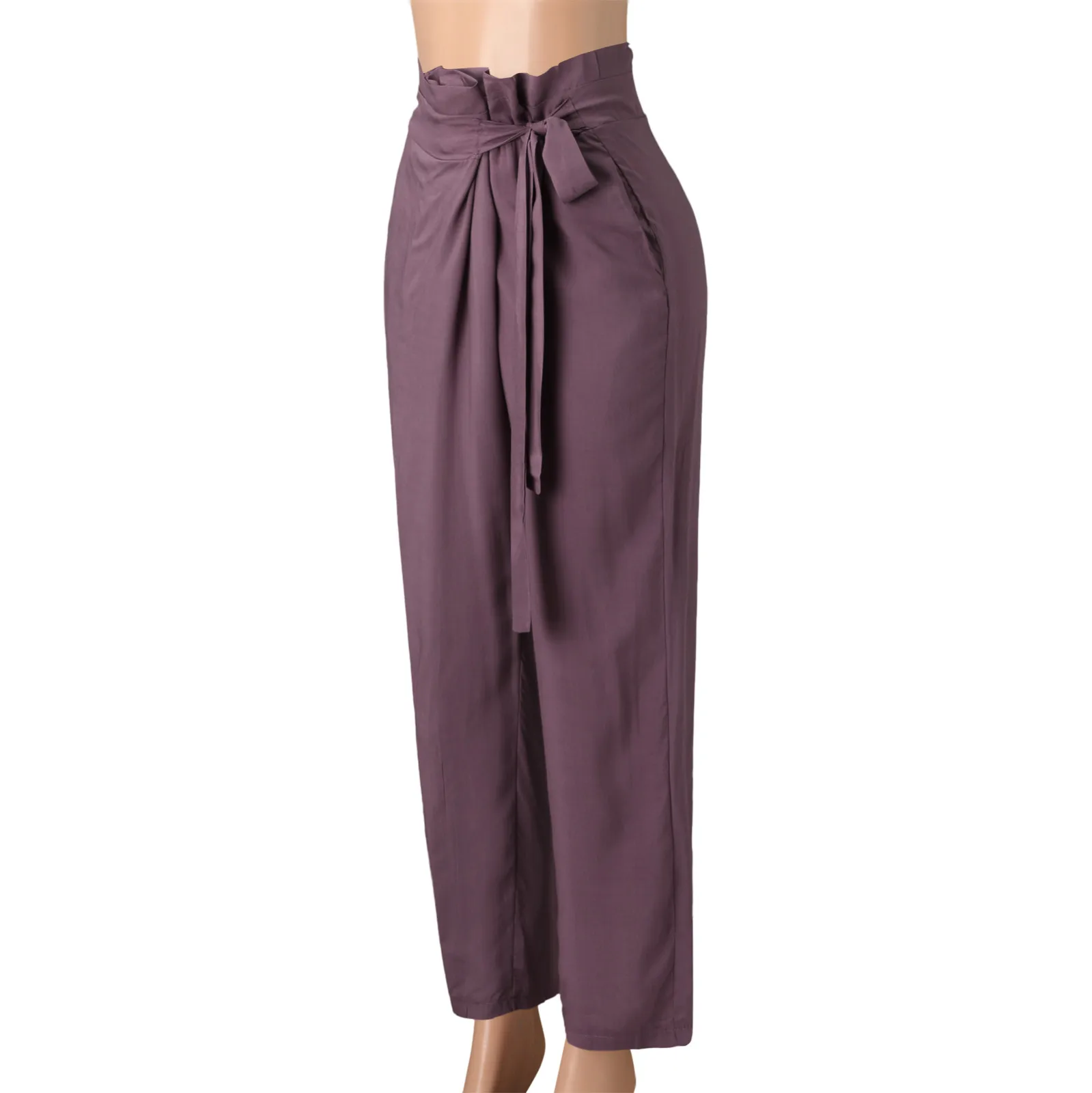 

Soft women's pants 2021 new high-waist casual summer women's fashion casual bandage wide-leg pants women casual pants