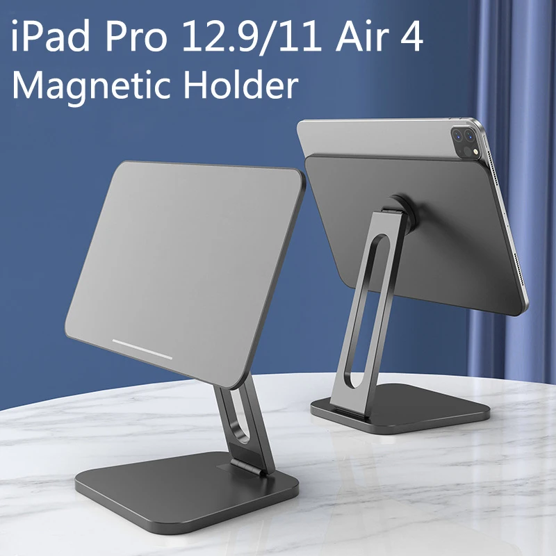 

Настольная подставка для планшета Apple iPad Pro 11, 12,9 дюйма, регулируемая Магнитная подставка, алюминиевый держатель для iPad Air 4-го поколения 2020