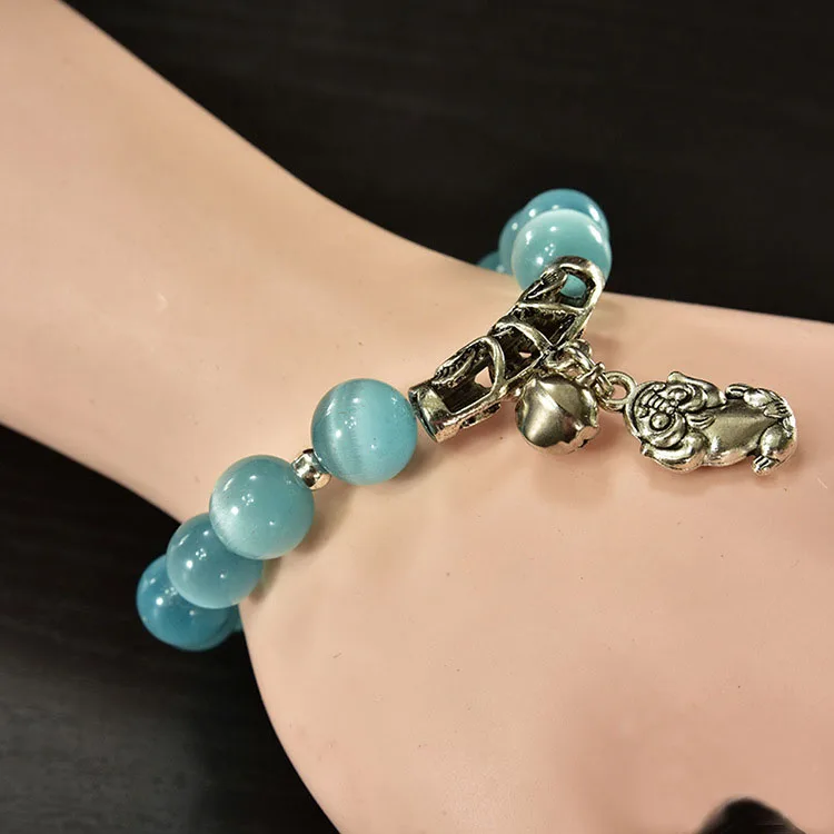 Модный браслет из бусин с натуральным опалом винтажный кристаллами