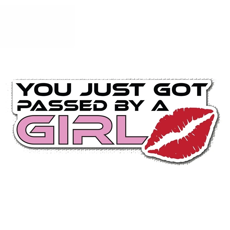 

SZWL You Just Got Passed By A Girl Decal Waterproof Vinyl Decal Funny Racing Truck JDM Reflective 3D Car Stickers,13cm*5cm