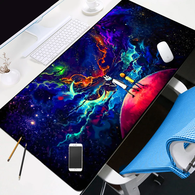 Большой коврик для мыши Рик и Морти большой Настольный с замочком рождественский