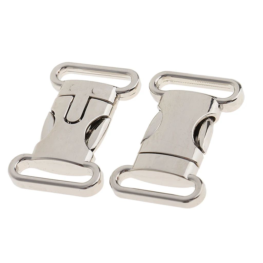 

2pcs Stainless Steel Side Release Buckle for Paracord Bracelet Dog Collar Bag Clasp durable Stainless steel material