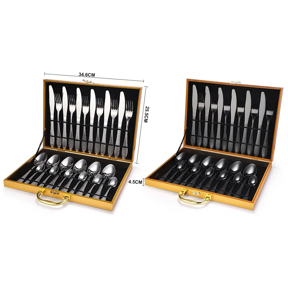 

Stainless Steel Kitchen Gadget Set Camping Cullery Chopsticks Spoon Fork Kitchen Utensils Set Messer Picnic Items Safe 24Pcs