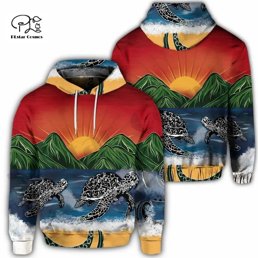 

PLstar Cosmos 3DPrint новейший племя Гибискус морская черепаха искусство смешной уникальный Harajuku уличная одежда унисекс Толстовка/Свитшот/стиль на ...