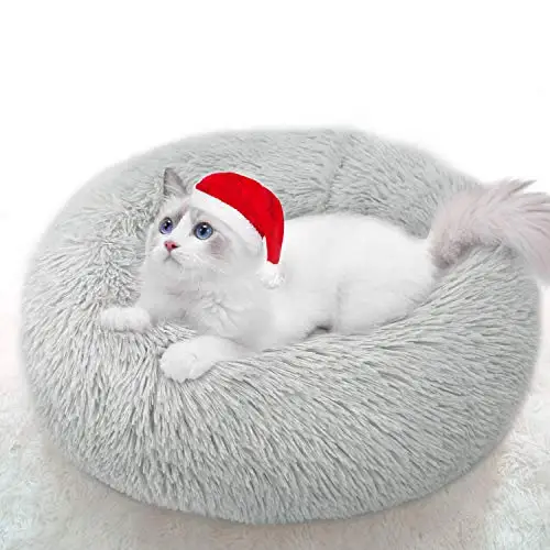 

Small dog bed indoor cat bed fluffy pet sofa cushion round donut hug puppy can be washed and warmed soft dog cat bed