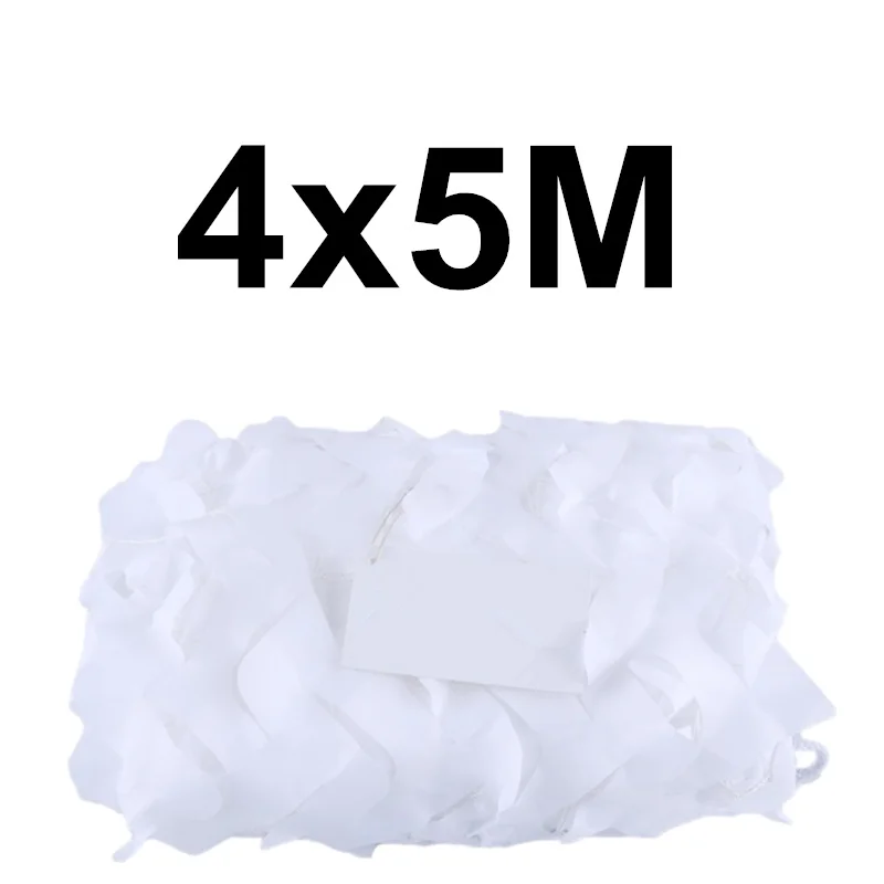 White WELEAD 4x5 м усиленная камуфляжная сетка Военная белая 4x5 5x4 4*5 м 5*4 м беседка камуфляжная плетеная сеть Маскировочная тени скрытый сад - Цвет: White