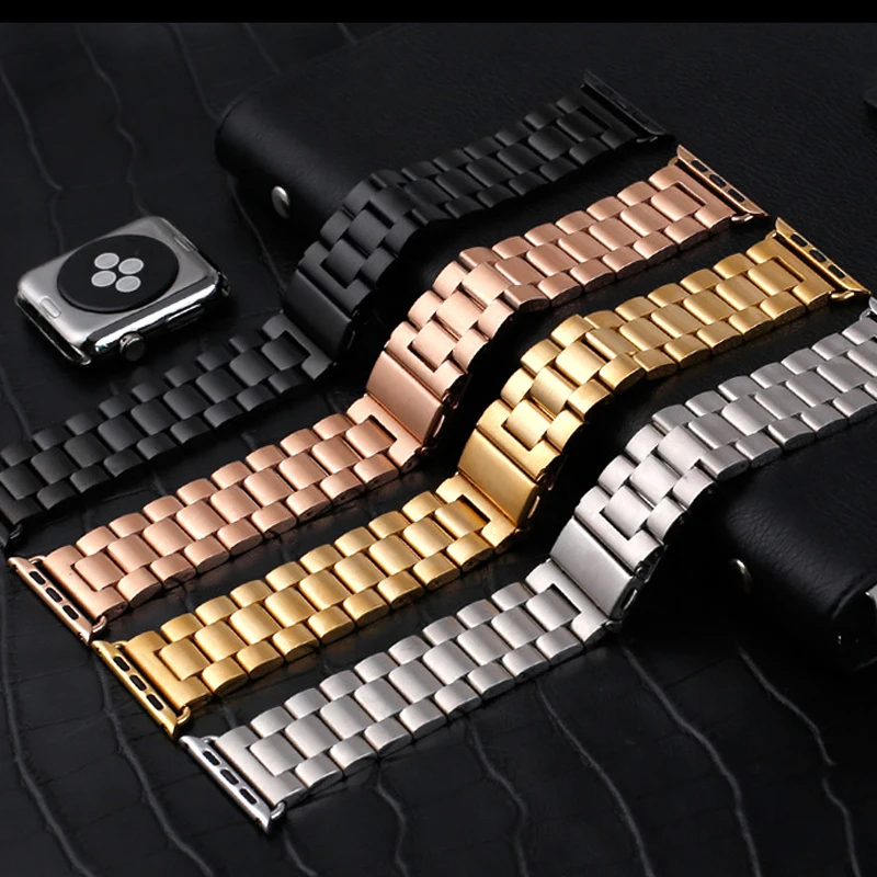 Ремешок из нержавеющей стали для apple watch series 6/5/4/SE/3/2/1 металлический браслет iwatch 44