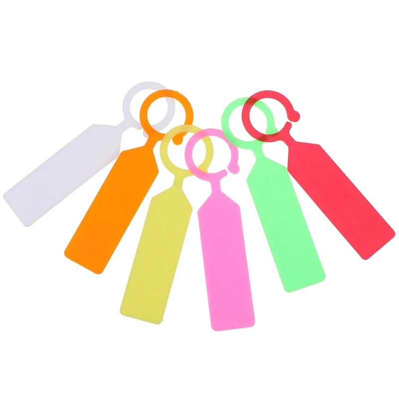 

11x2.4cm 50PCS Circular Plastic Tag Gardening Plant Flowerpot Tag Reusable Waterproof Hook Tree Tag Decoration Tool