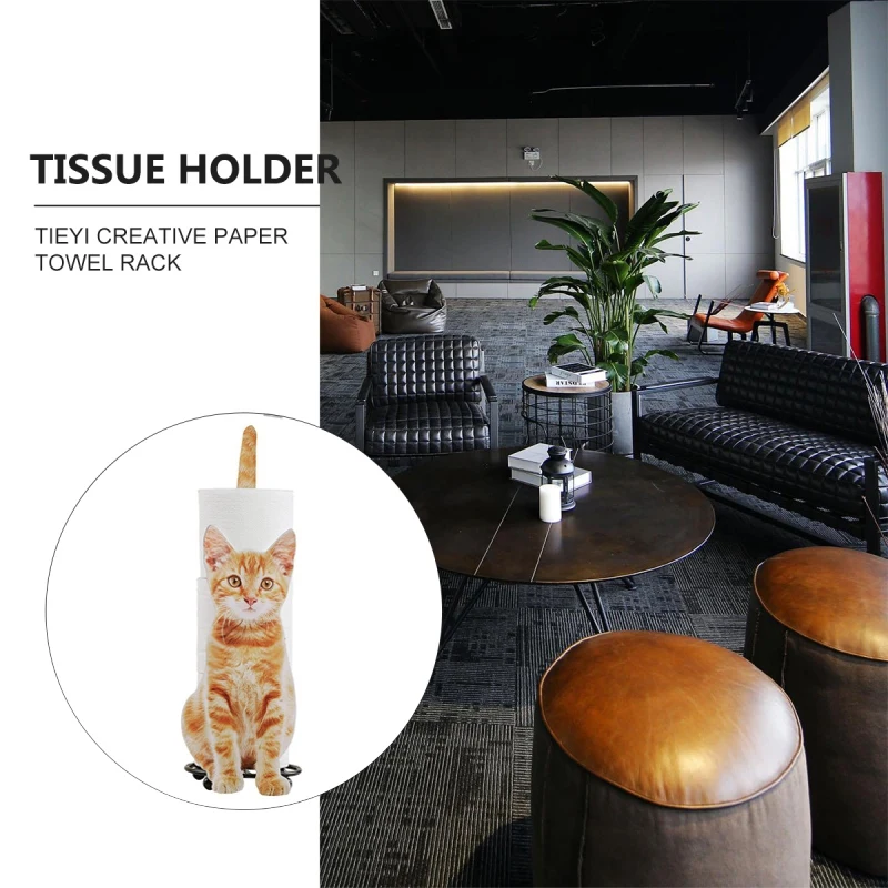

Toilet Paper Towel Holder Cat Shape Bathroom Toilet Paper Storage Rack Gift for Cat Lovers Toilet Roll Holder Stand