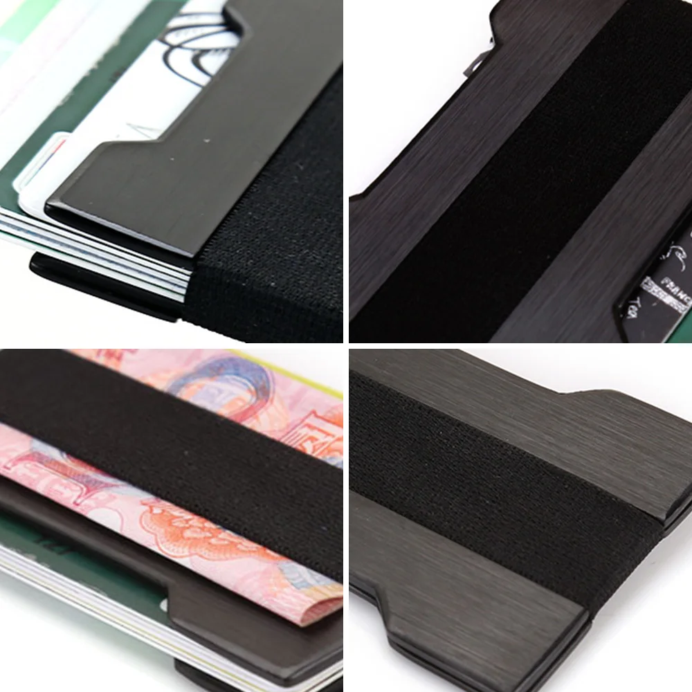 Повседневный металлический держатель для кредитных карт мужской кошелек с Rfid