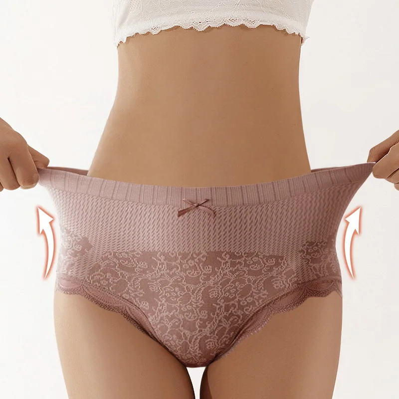 Женские хлопковые дышащие трусики с высокой талией удобное нижнее белье для