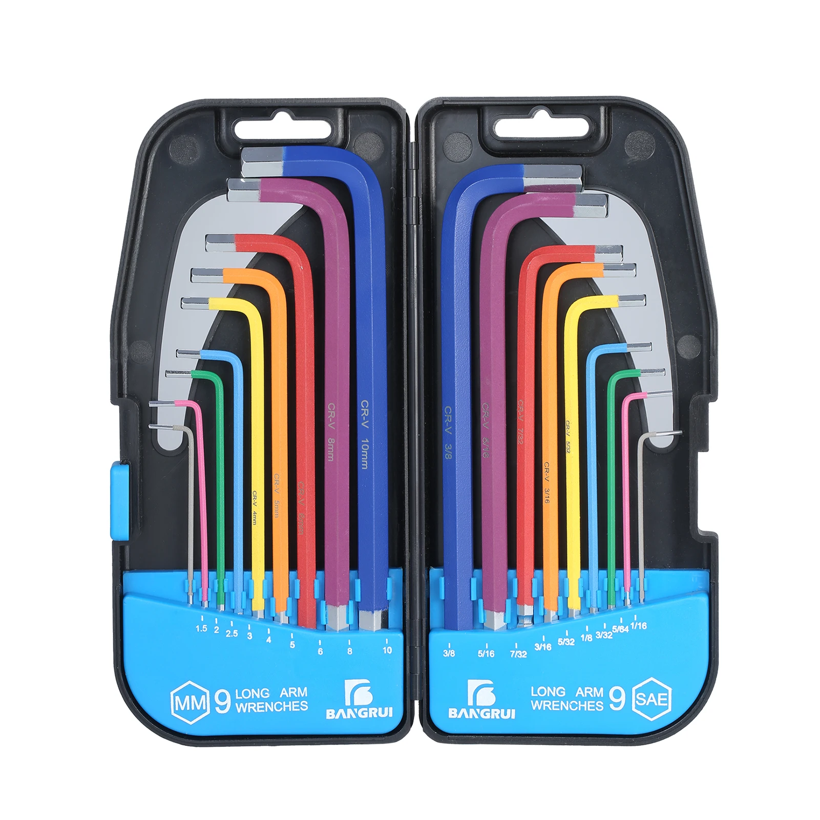 

18 шт. Набор шестигранных ключей с шаровым концом, многоцветные длинные метрические и SAE гаечные ключи, шестигранный ключ промышленного клас...