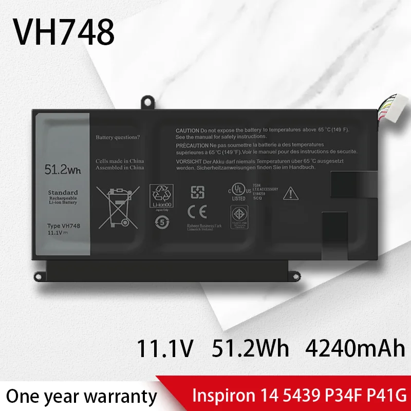 

VH748 Laptop Battery For DELL Vostro V5480 V5470 V5460 V5560 14 5480 14-5439 V5460D-1308 V5460D-1318 5470D-1328 6PHG8 P41G P34F