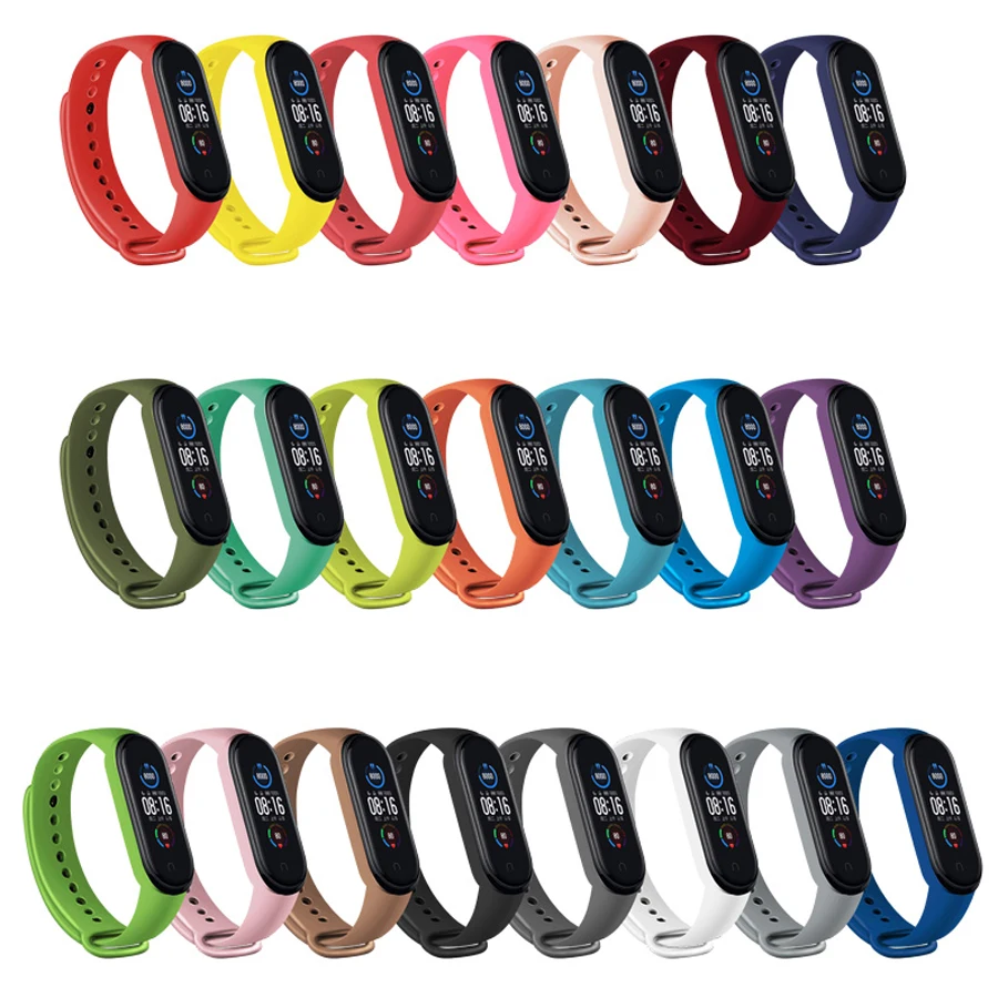 

Colors Bracelet for Xiaomi Mi Band 5 6 Sport Strap watch Silicone wrist strap For xiaomi mi band 5 bracelet Miband 5 6 Strap