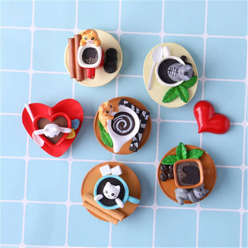 ZOCDOU 1 штука милая кофейная чашка кошка Китти магниты для украшения холодильника