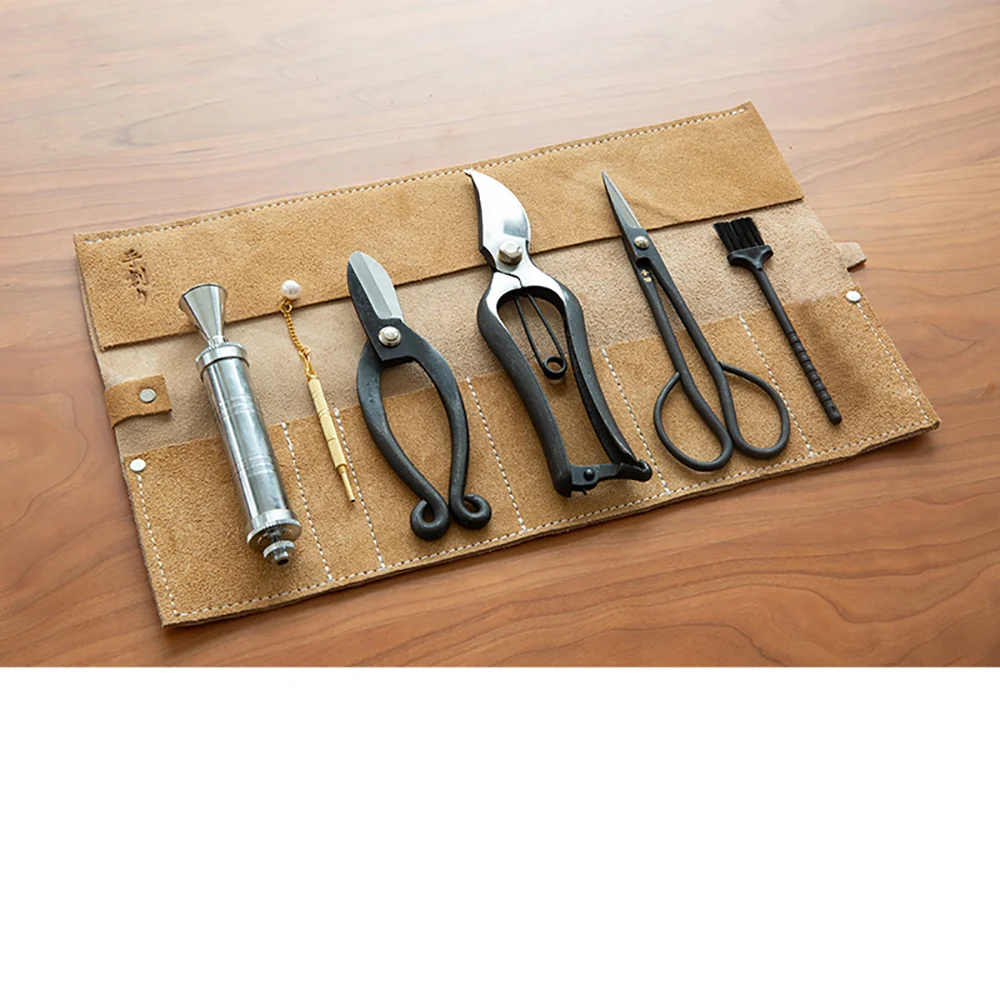 

Сумка из натуральной воловьей кожи, набор инструментов для искусства цветов, японские инструменты для цветов Ikebana