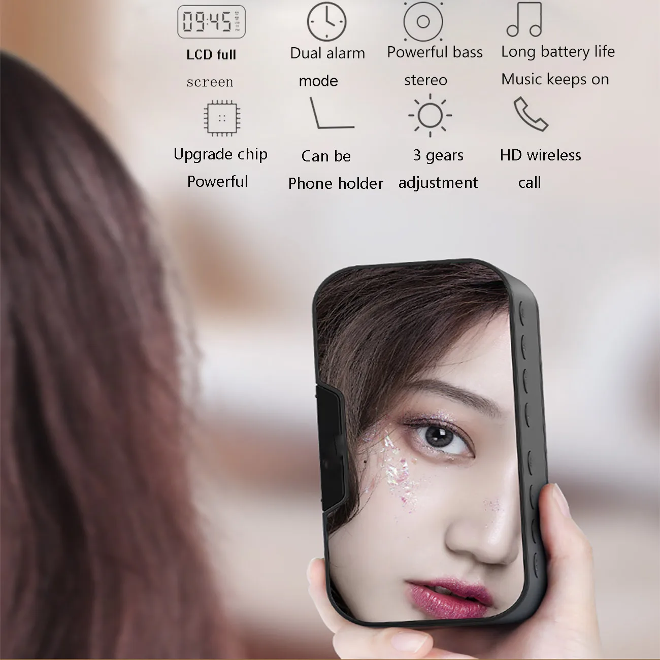 

G10 Wireless Bluetooth Clock Smart Audio Subwoofer Bedside Desktop Alarm Clock Card Speaker