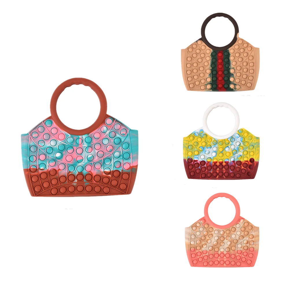 

New Pop It Toys Handbag Hands Popins Stress Relief Fidget Toy Adults Retro Antistress Bag Push Bubble Squeeze Decompression Gift