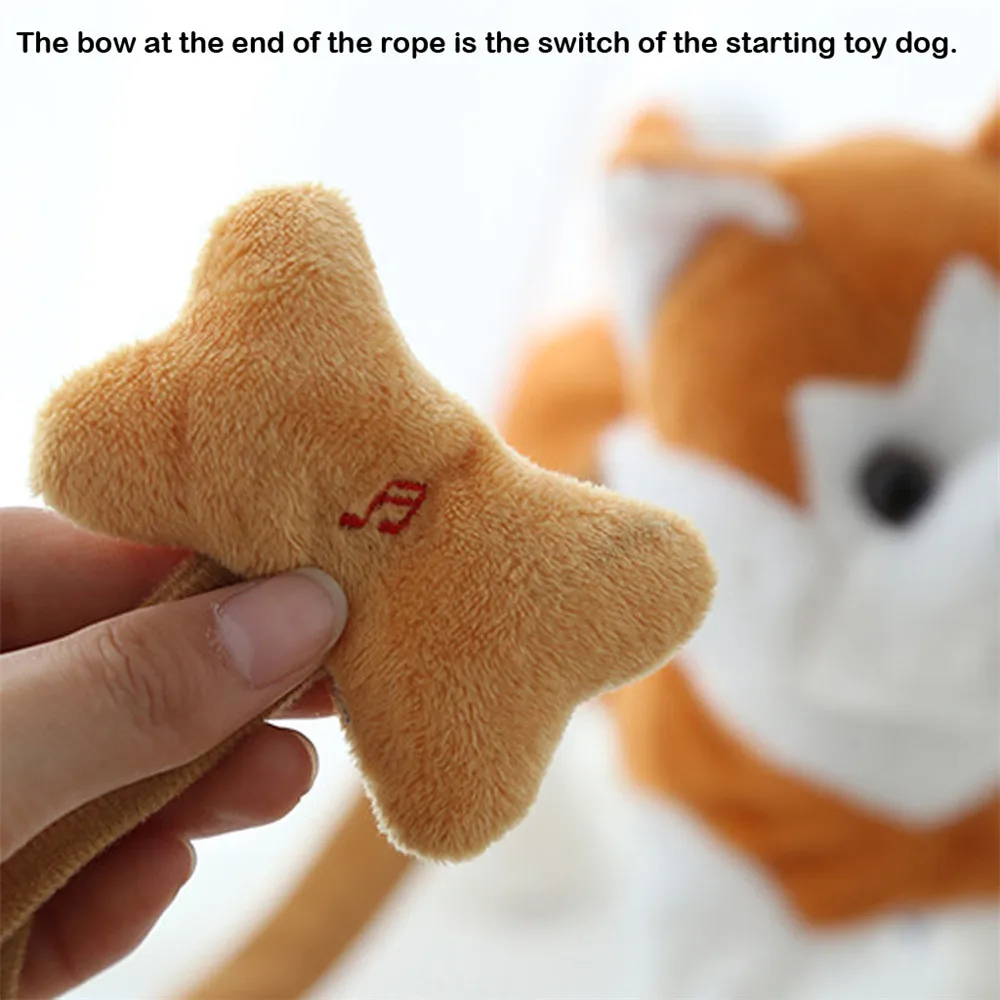 Электрическая ходячая плюшевая игрушка для собаки электронная музыка поводок