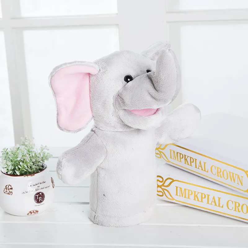 

Kawaii Animal Plush Elephant Hand Puppet Puppets Childhood Kids Cute Soft Toy Story Pretend Playing Dolls Gift For Children, 28C
