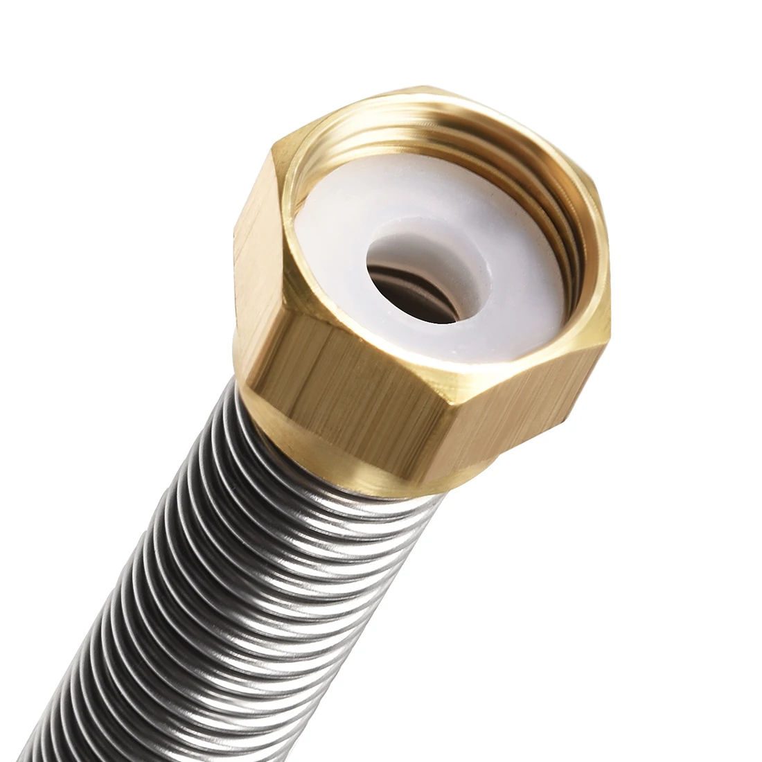 

uxcell Corrugated Stainless Steel Water Line 19.7inch Length G1/2 Female Connector