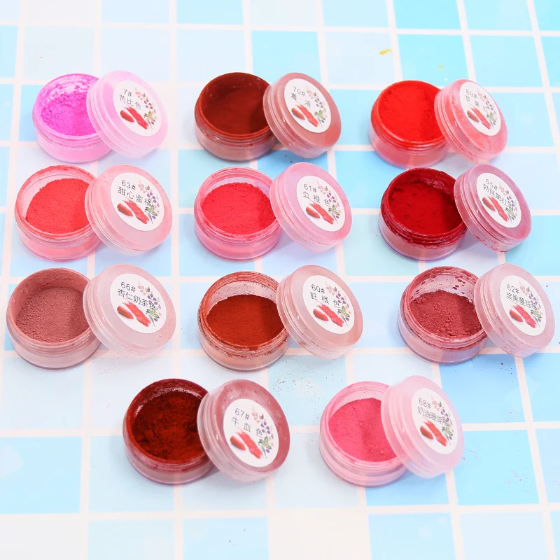 

1g Lipstick Powder Lip Gloss Coloring Mica Pearl Powder for Cosmetics Makeup Russian Red Lipstick Pi