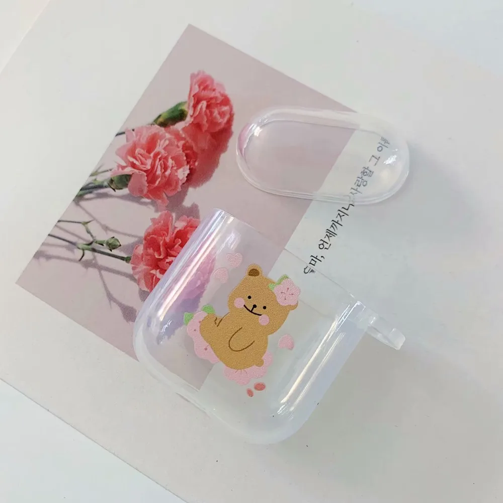Для AirPods чехол с милым мультяшным медведем кроликом чехол для наушников s для Apple Airpods 2 ins стильный Забавный мягкий силиконовый защитный чехол