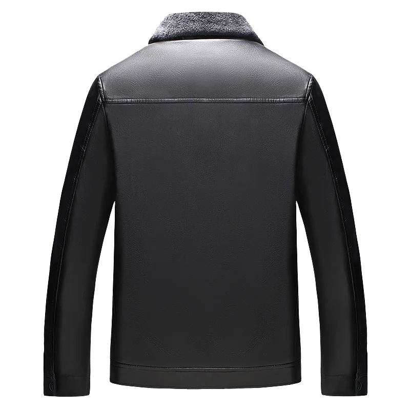 ChangNiu новинка мужская кожаная куртка Осень зима со стоячим воротником плюс бархат