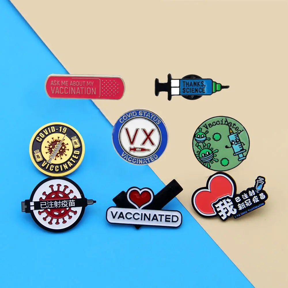 

Cuff Collar Round Badges Vaccine Recipient Metal Brooches I Got Vaccinated Vaccinated Lapel Pin Commemorative Badge
