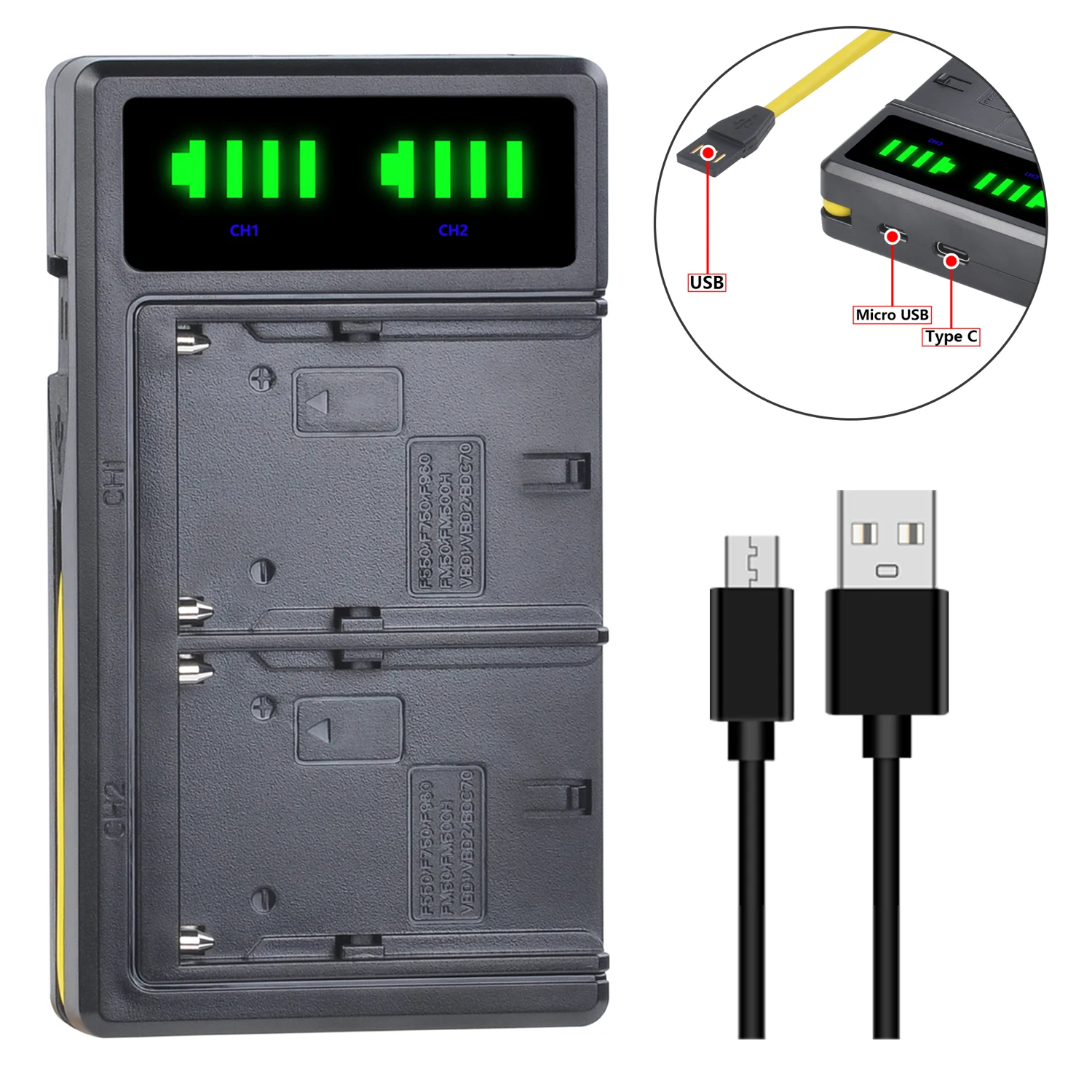 2800 мА/ч NP F550 F570 Батарея + Новый светодиодный USB Dual Зарядное устройство для