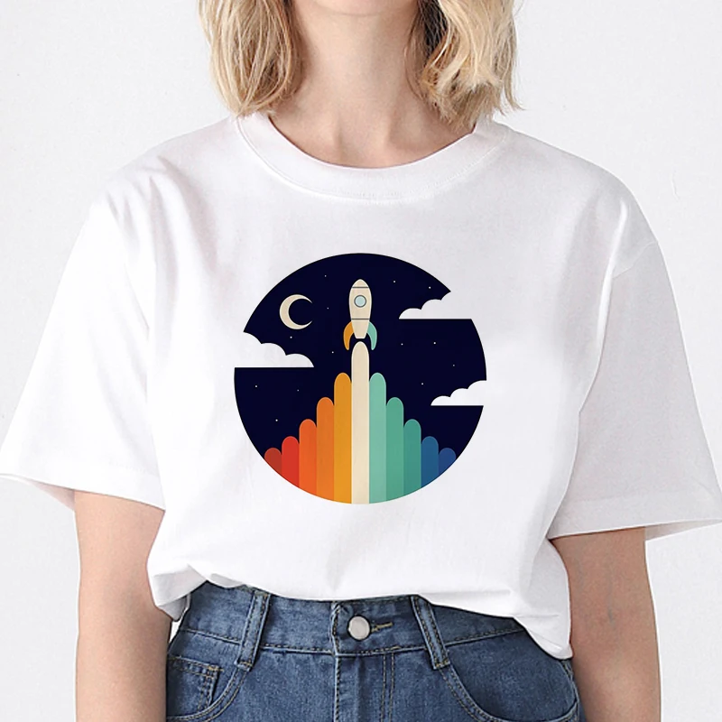 

90s Travel Addict T Shirts Women Stay Wild Letter print Funny graphic tees women Fashion Soft Casual White T shirts Tops