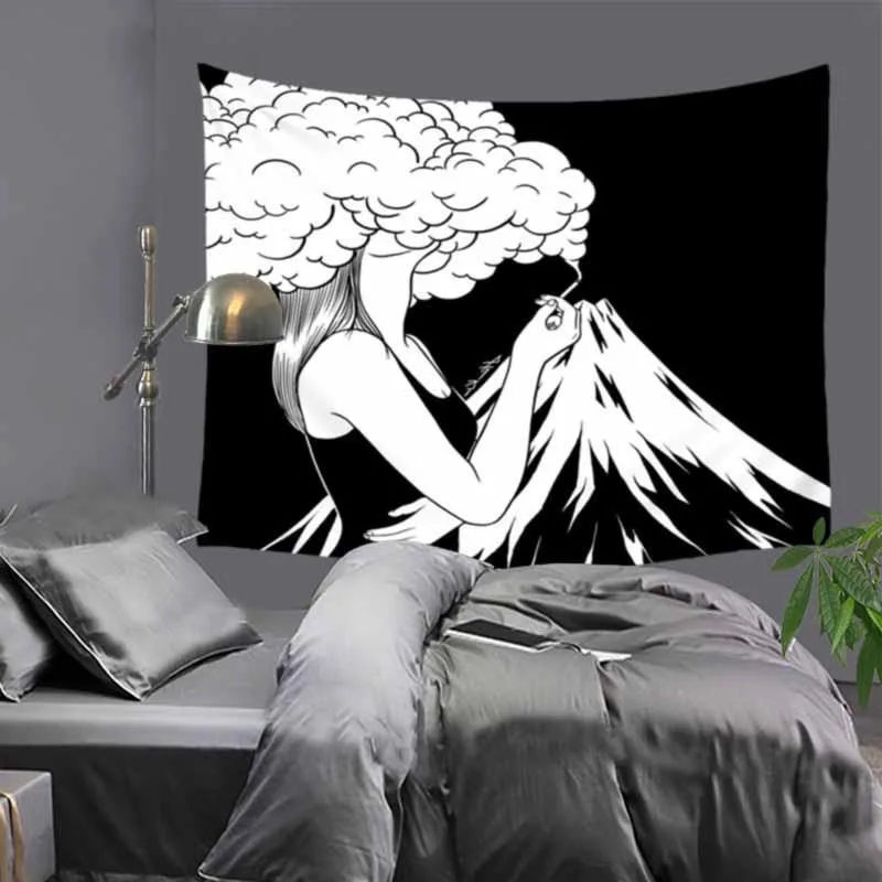 Винтажный Черный Художественный Цветочный Женский индийский гобелен в стиле