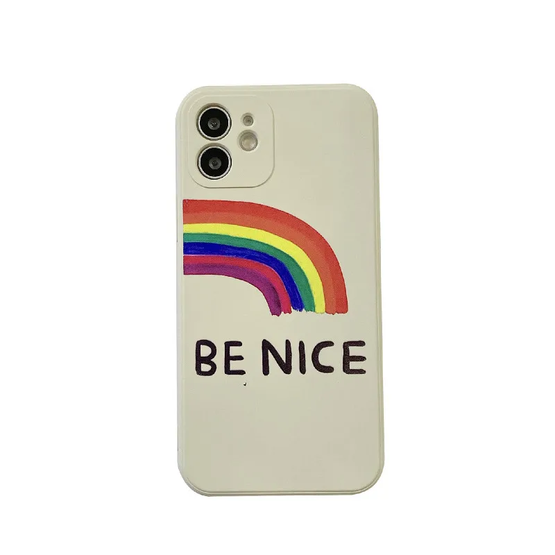

Graffiti Rainbow Liquid Silicone Phone Case for iPhone11 12Pro Max mini X XR XS XSMax 8 7PluS anti-drop protective back cover
