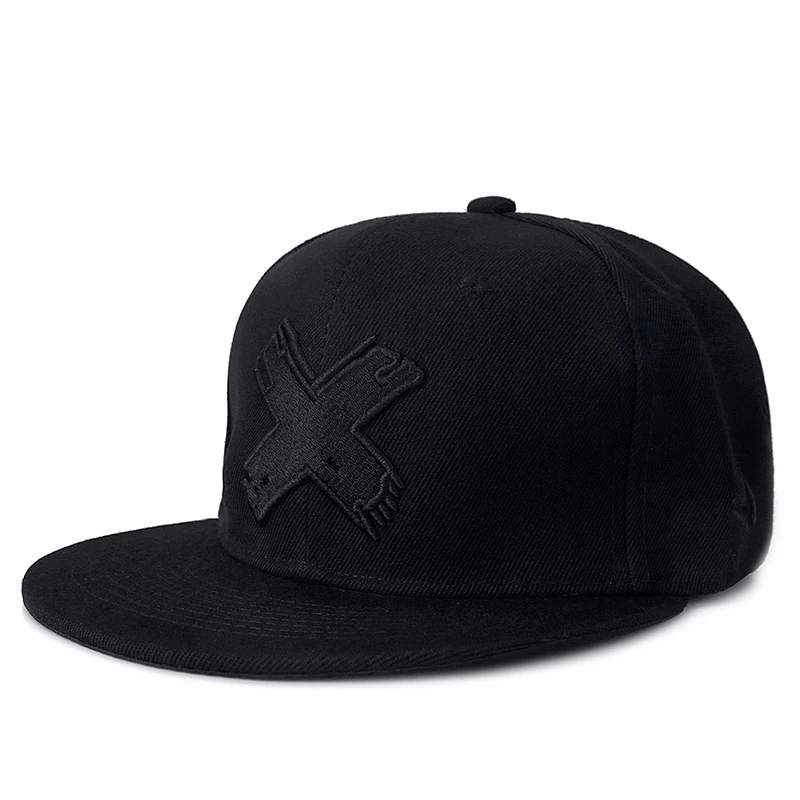 С буквой «х» Snapback Кепки s в стиле хип-хоп, мальчики, Бонни, бейсболка для взрослых Для мужчин Для женщин шляпа женская футболка в стиле рок Бейсбол кепки с плоским козырьком Кепка с регулировкой размера - Цвет: black