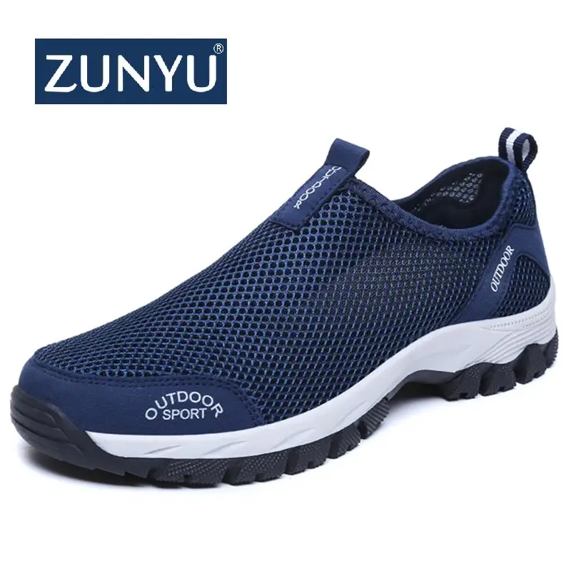 ZUNYU новые мужские летние удобные повседневные туфли без шнурков дышащие
